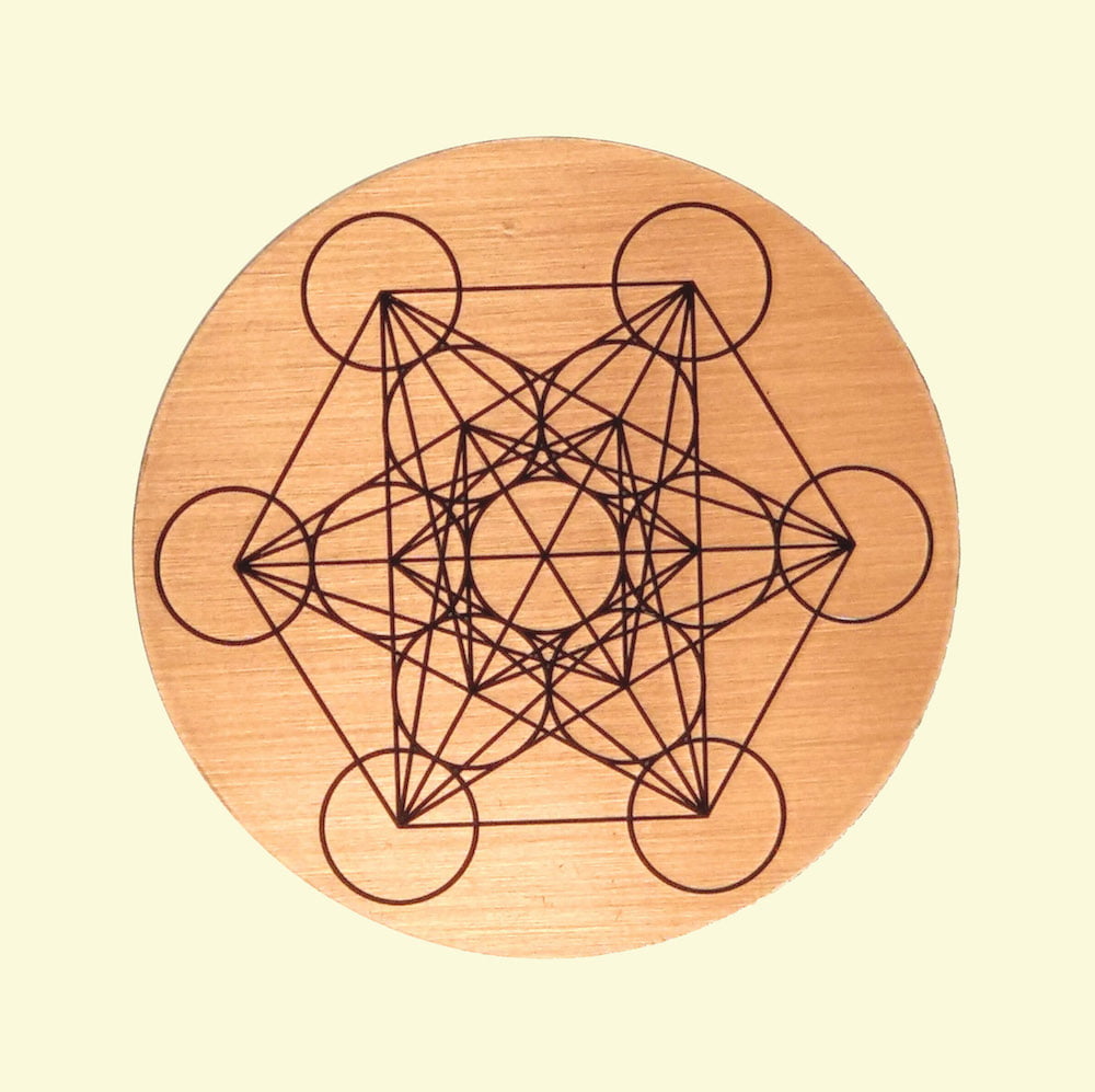 Metatron's Cube Copper Disc Sacred Geometry