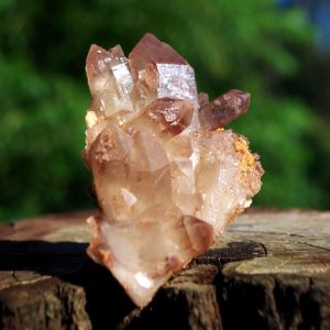 heavenly hematoid quartz crystal cluster, zimbabwe